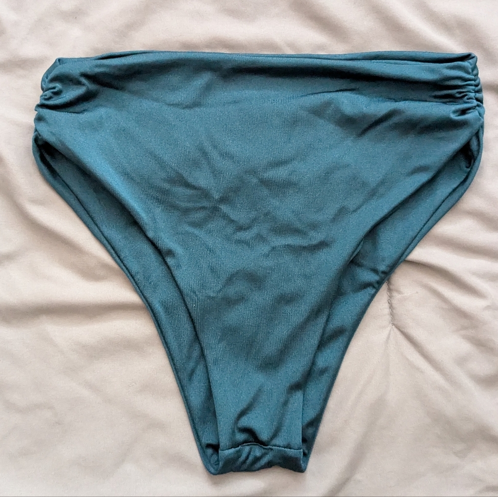 Tori Praver dark green high waist bikini bottom